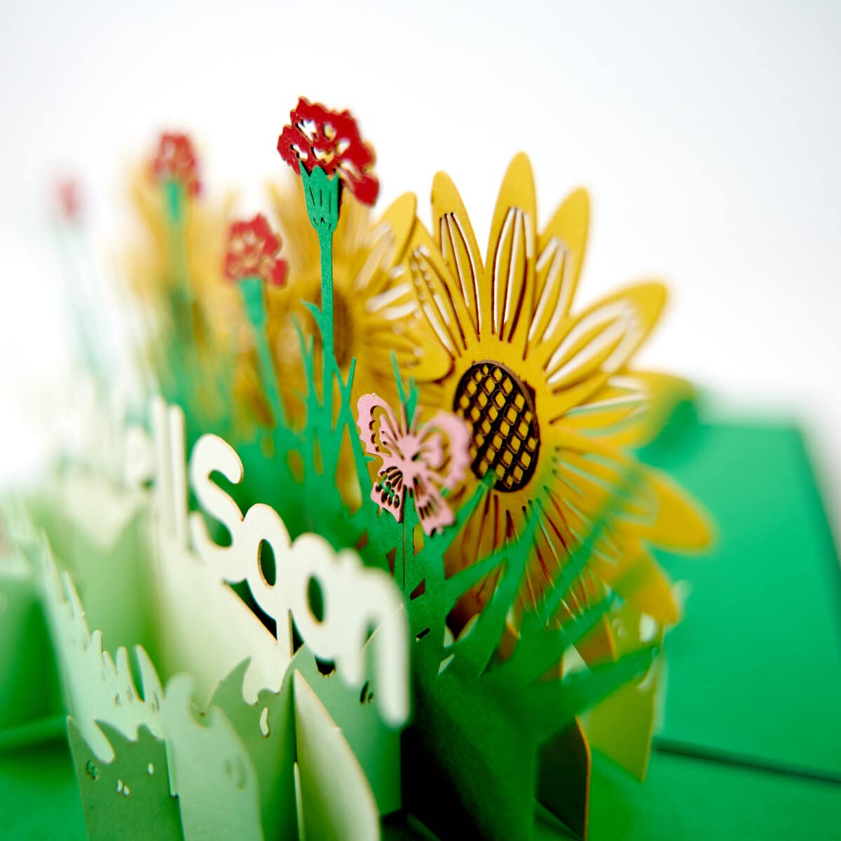 Biglietto d'auguri pop-up 3D con cesto di fiori - Italia