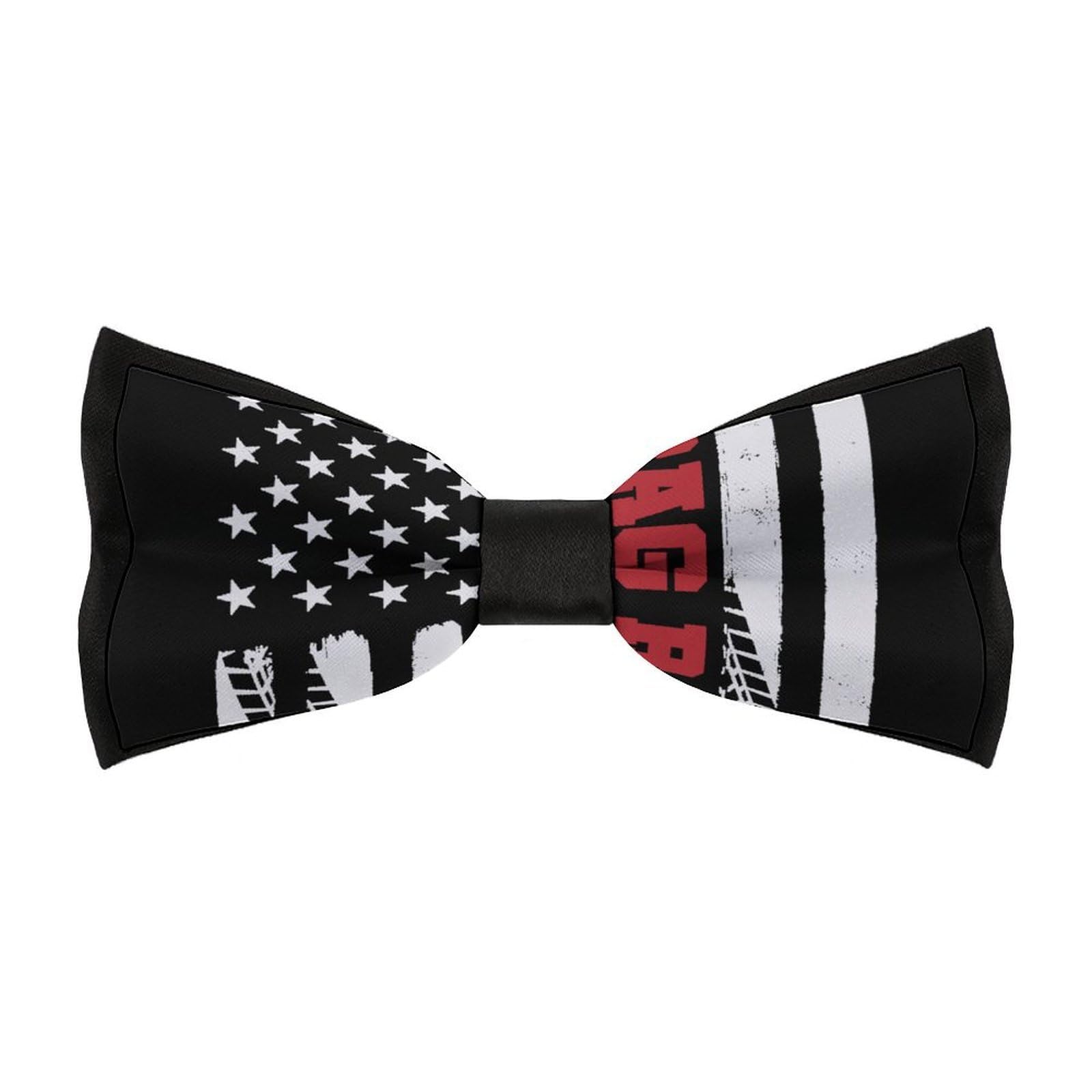 Jiufotk Unisex As Pic Drag Racing American Flag Adjustable Pre-Tied Bow Ties For Men Formal Bowtie Neck Band Gift For Wedding