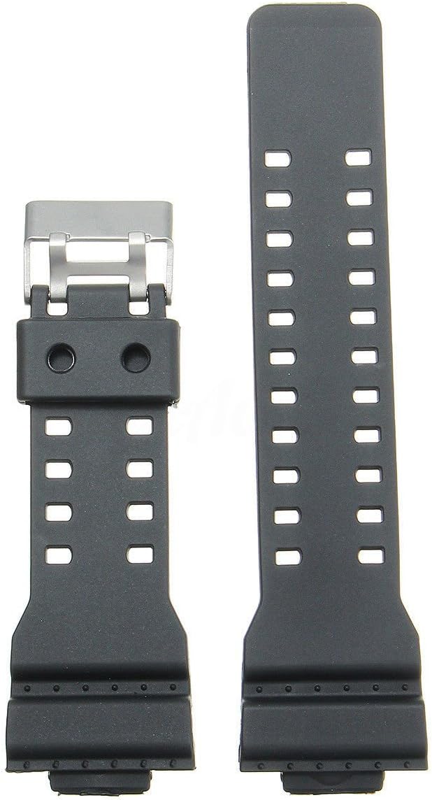 Watch Strap 16mm Replacement Black Rubber Resin New Replacement