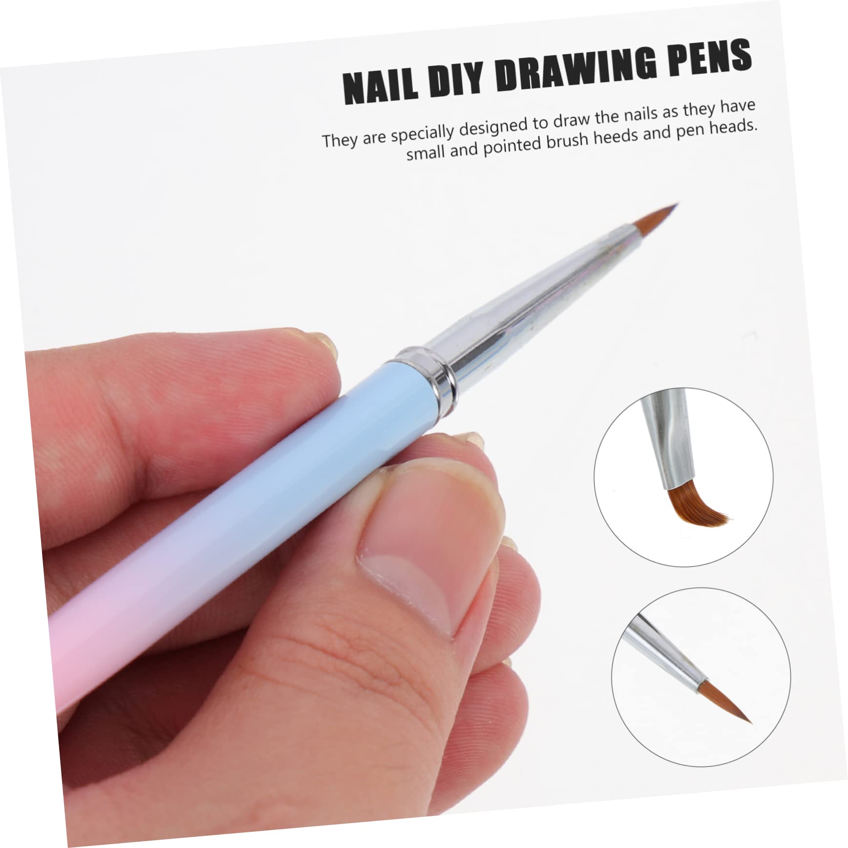 Healeved 12piezas Pinceles Para Arte De Uñas De Herramientas Para Decoración De Manicura Para Salones y Uso Casa Diseño Elegante y Ligero Pinceles Para Dibujo De Uñas Suministros De