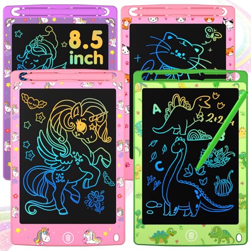 4 Pack LCD Writing Tablet for Kids, 8.5 Inch Colorful Doodle Board Drawing Pad, Party Favor...