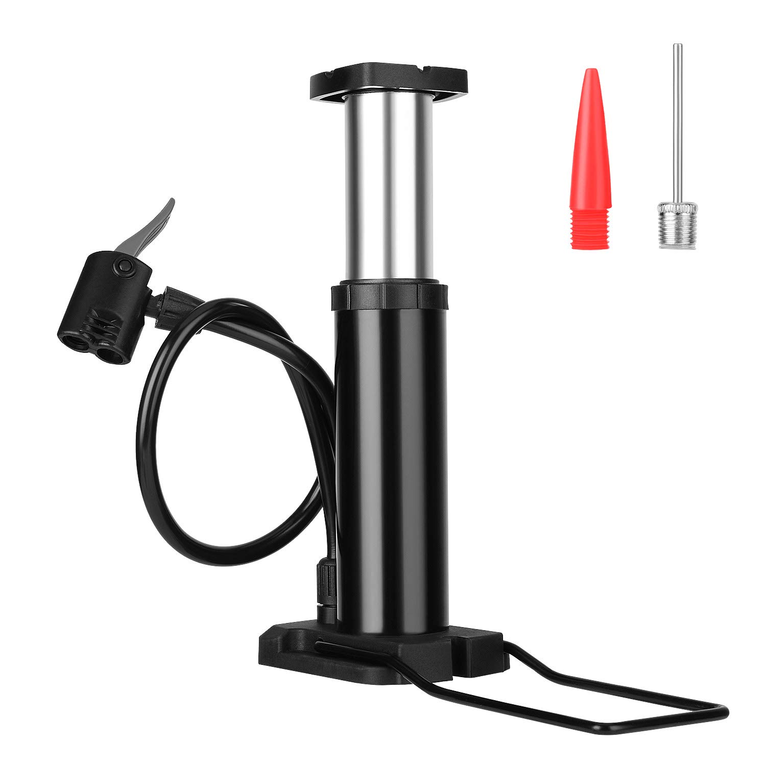 QKURT Bike Pump, Foot Activated Bicycle Pump, Portable Mini Bicycle Pump fits Universal Presta and Schrader | Aluminum Alloy Bicycle Tire Pump for Road, Mountain and BMX Bikes, Black (B07TDWB682) Amazon Price History, Amazon Price Tracker