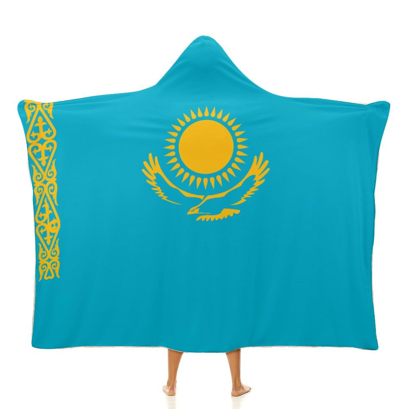 Couverture à capuche drapeau Kazakhstan pour vos soirées cocooning