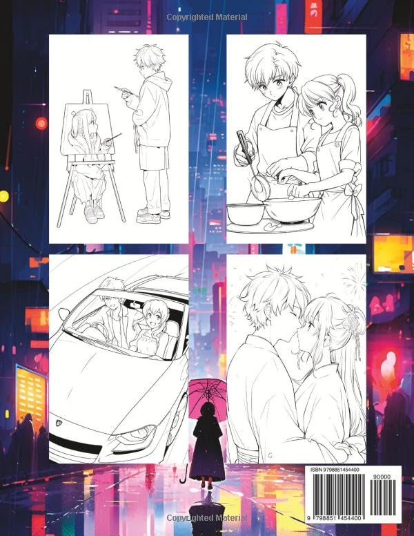 Miniatura 2 de Anime Couples Coloring Book 50 Loving Couple Situations to Color for Adults and Teens (My Anime Coloring Books)