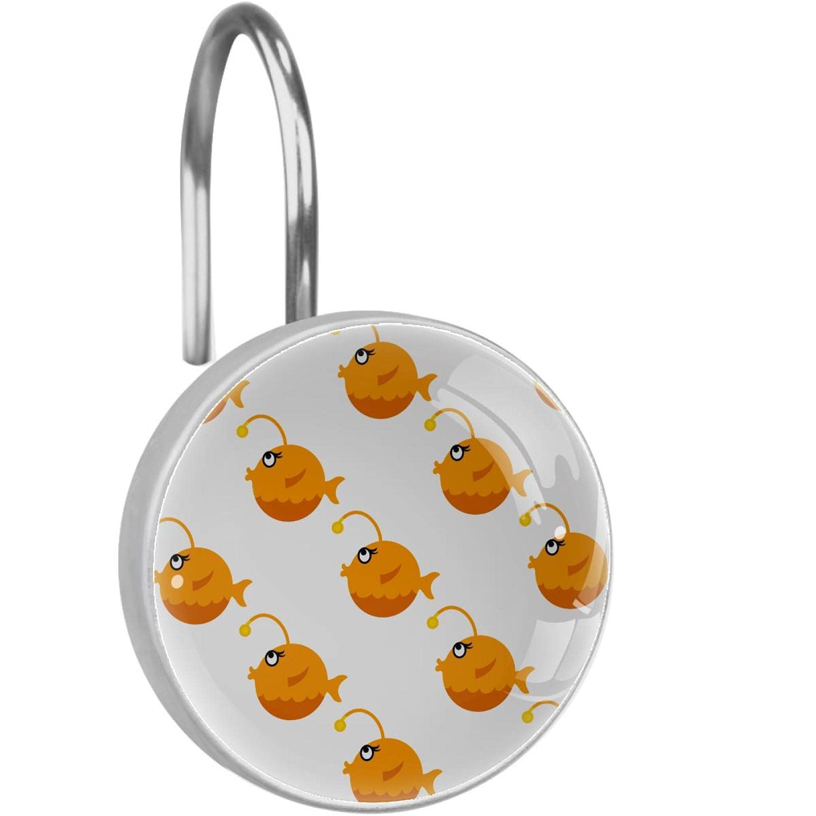 Anneaux pour rideau de douche luxe acier inoxydable décoratif poisson