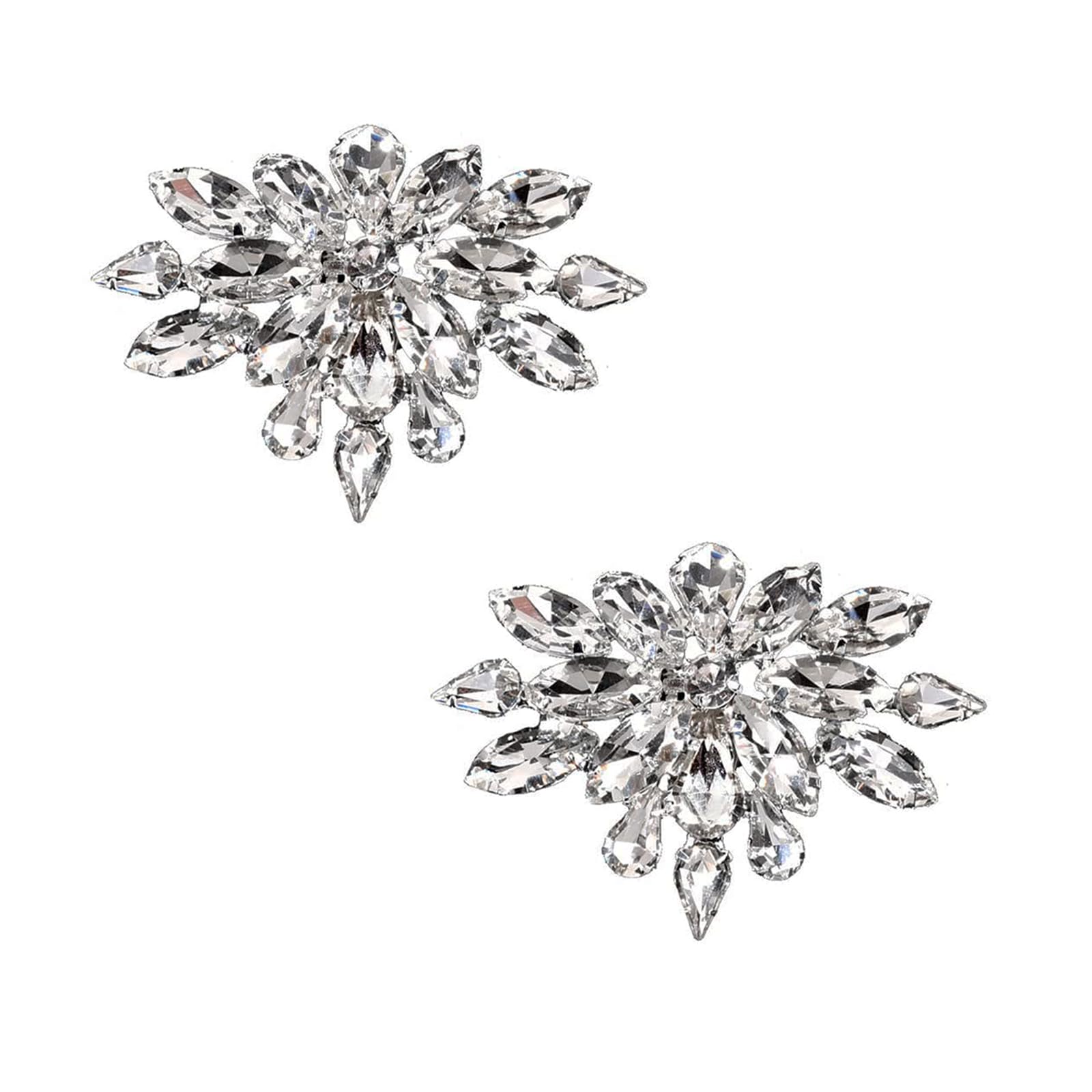 Pwsap Clips de Hebillas de Zapatos de Diamantes Nupcial Lujo, Bling Clips Decorativos Desmontables Joyería Clips para Zapatos Ropa Bufanda Bolso Sombrero — view 7