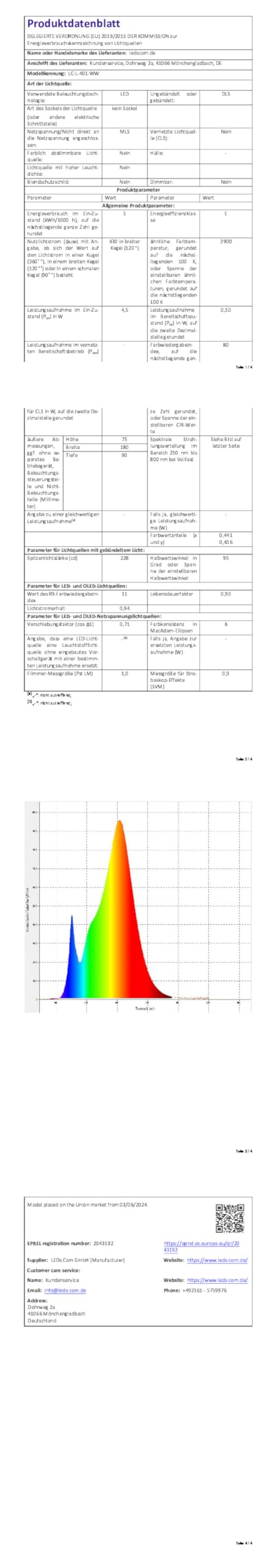 ledscom.de 2 prese a muro WAST per esterni, IP44, doppia, nero, con faretto LED integrato, 430 lm, bianco caldo
