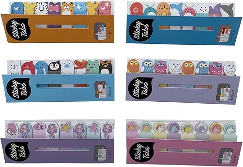 Nicepaper - Lindo mini bonito marcapáginas con notas adhesivas, diseño de animales marinos y de la selva, bloc de notas, 720 páginas coloridas