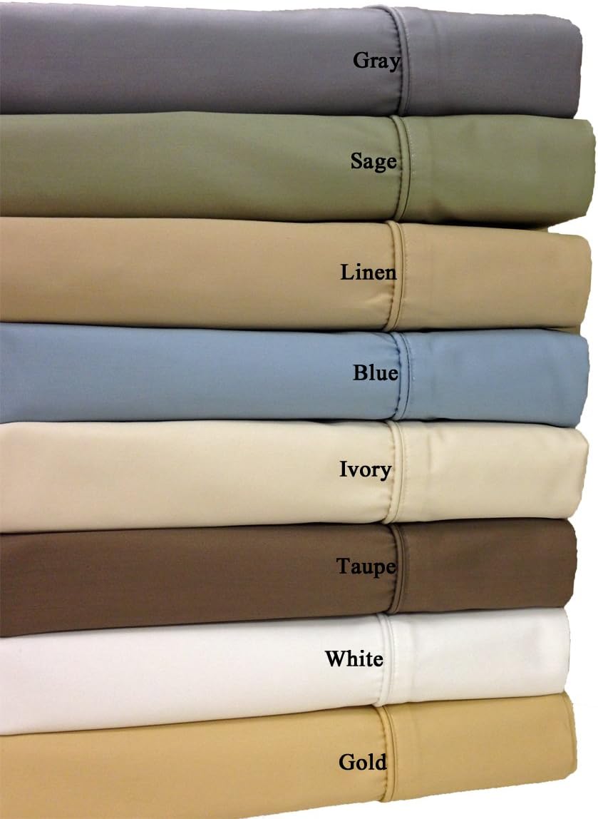 650TC Solid Blue Twin Extra Long (XL) Size Wrinkle-Free 650 Thread Count Sheet Set