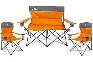3 Person Camping Chair Set for Heavy People