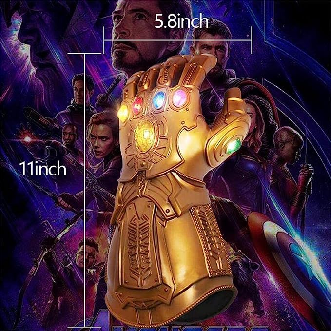 New Infinity Gauntlet for Kids, Thanos Gloves Led with Removable Magnet Infinity Stones-3 Flash Mode.