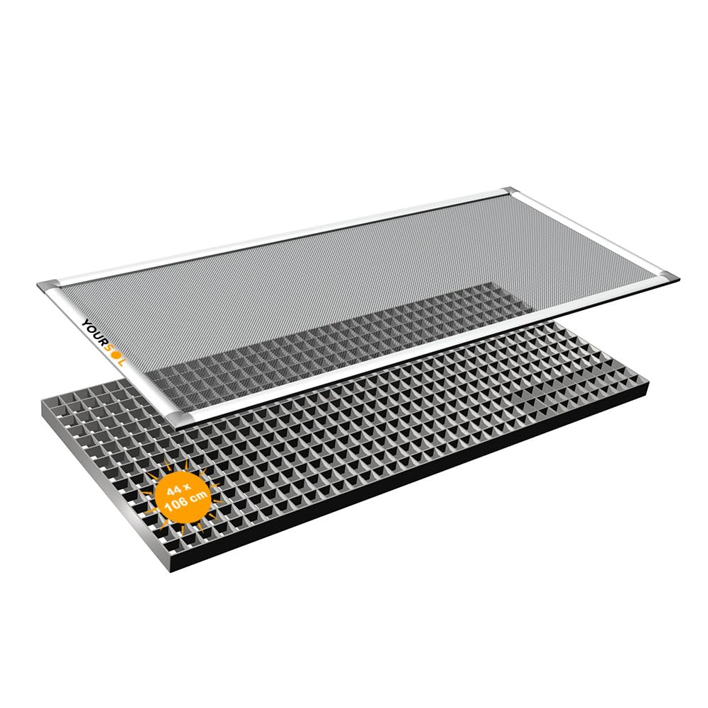 Lichtschachtabdeckung 44 x 106 cm, Alu Rahmen, Gitterrostabdeckung Aluminium, Kellerschachtabdeckung