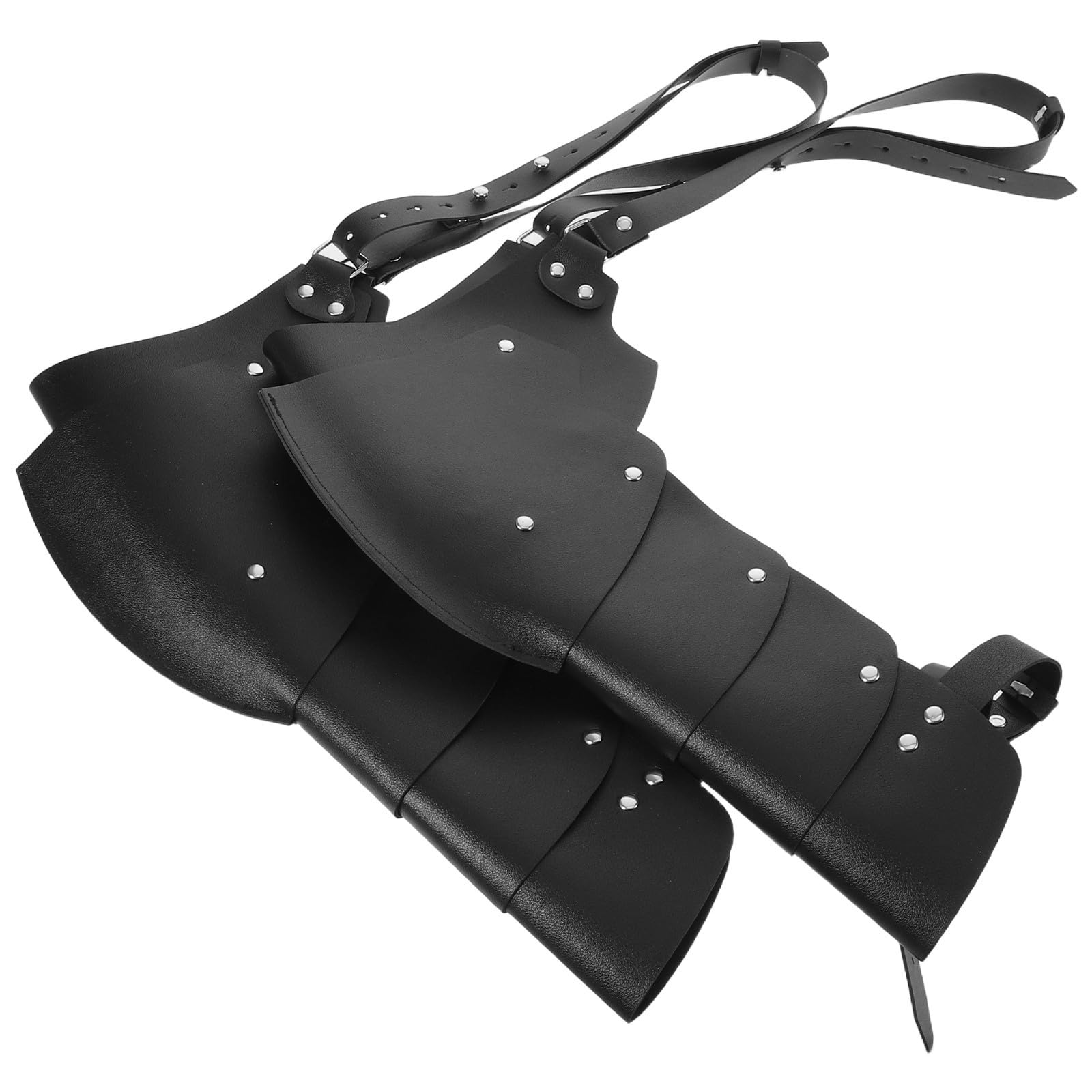 Arnés de cuero negro ajustable con diseño de doble hombro y estructura multistrap para hombre 8