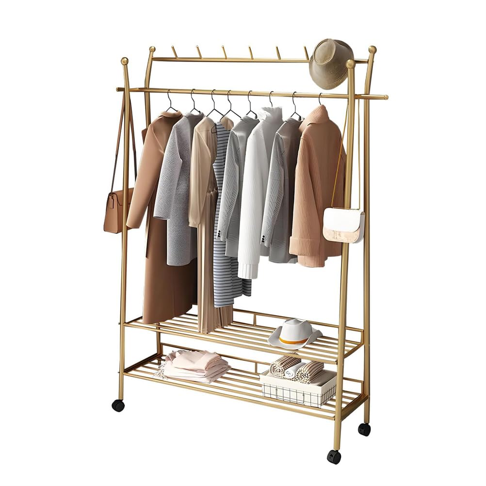 Présentoir à vêtements pour vente au détail robuste doté de doubles étagères de rangement bas