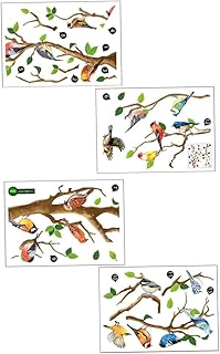 BESPORTBLE 1 Conjunto De Adesivos De Parede Papel De Parede Mural Adesivos Tvd Adesivos De Parede Removíveis Descasque E Cole Decalques De Parede Design De Pássaros Decalque De Parede