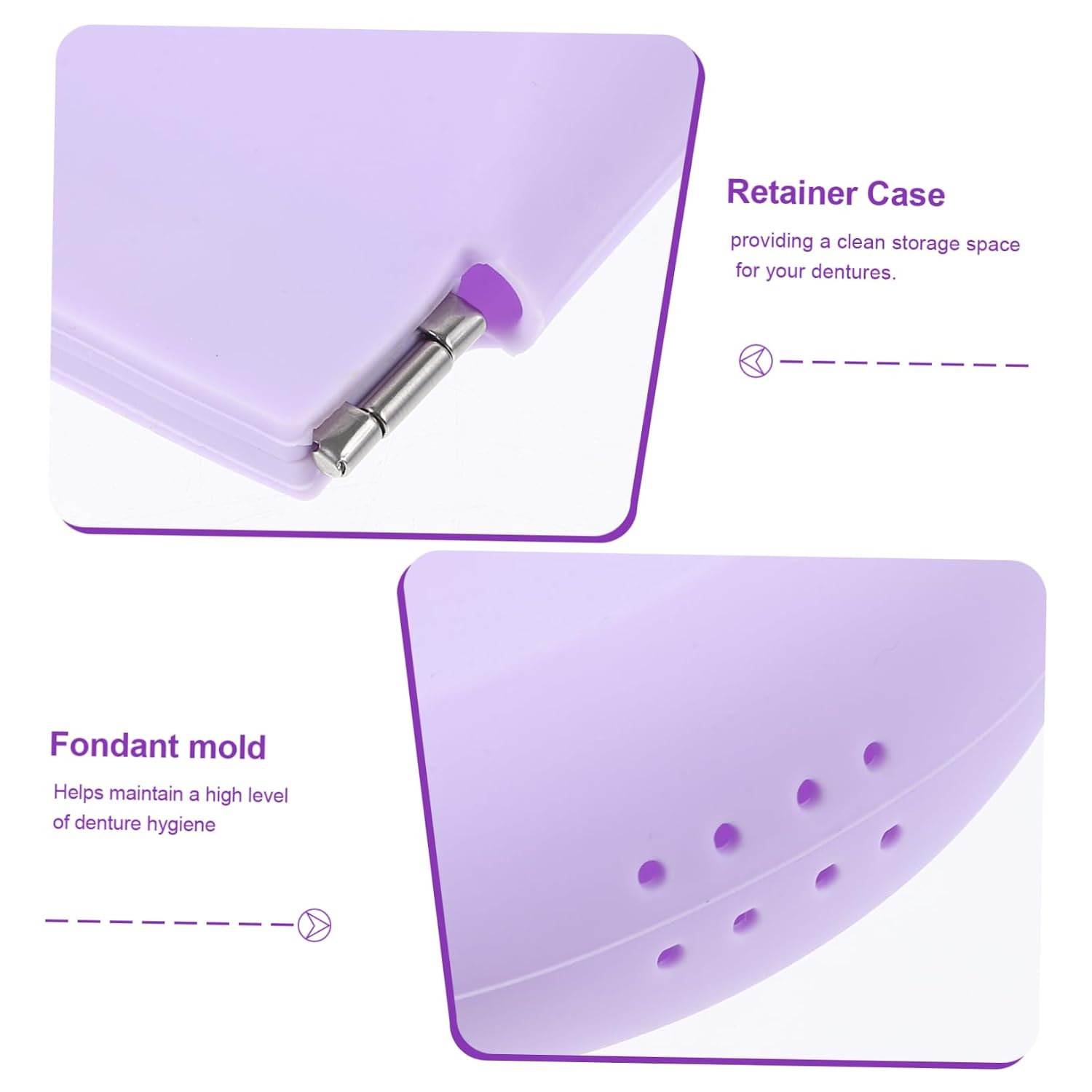 Ipetboom Convenient Denture Case Retainers for Denture Container Professional Travel Storage