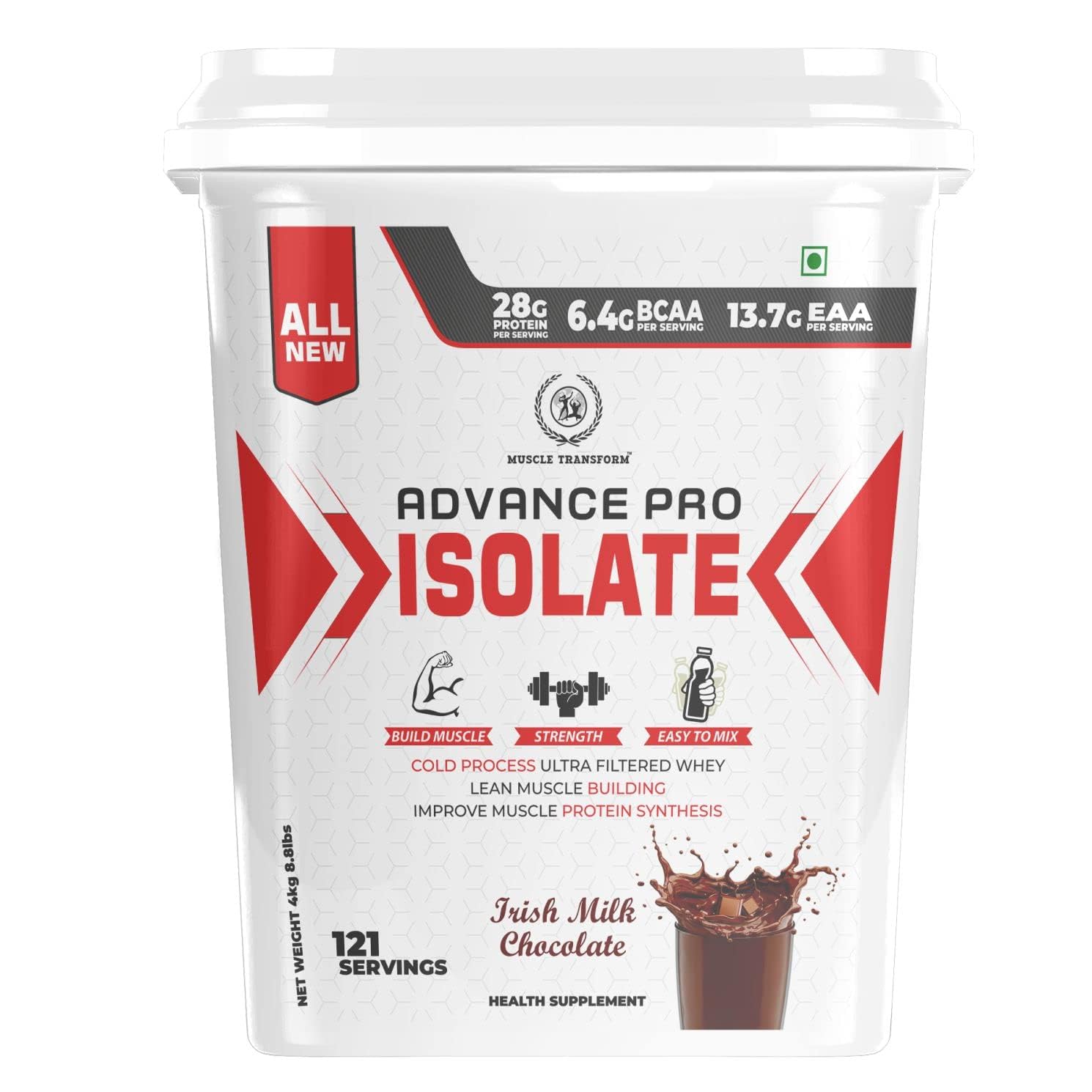 ADVANCE PRO ISOLATE 100% ISOLATE WHEY PROTEIN FOR LEAN MUSCLE GAIN | FASTER RECOVERY (IRISH CHOCOLATE, 4KG)-image-2