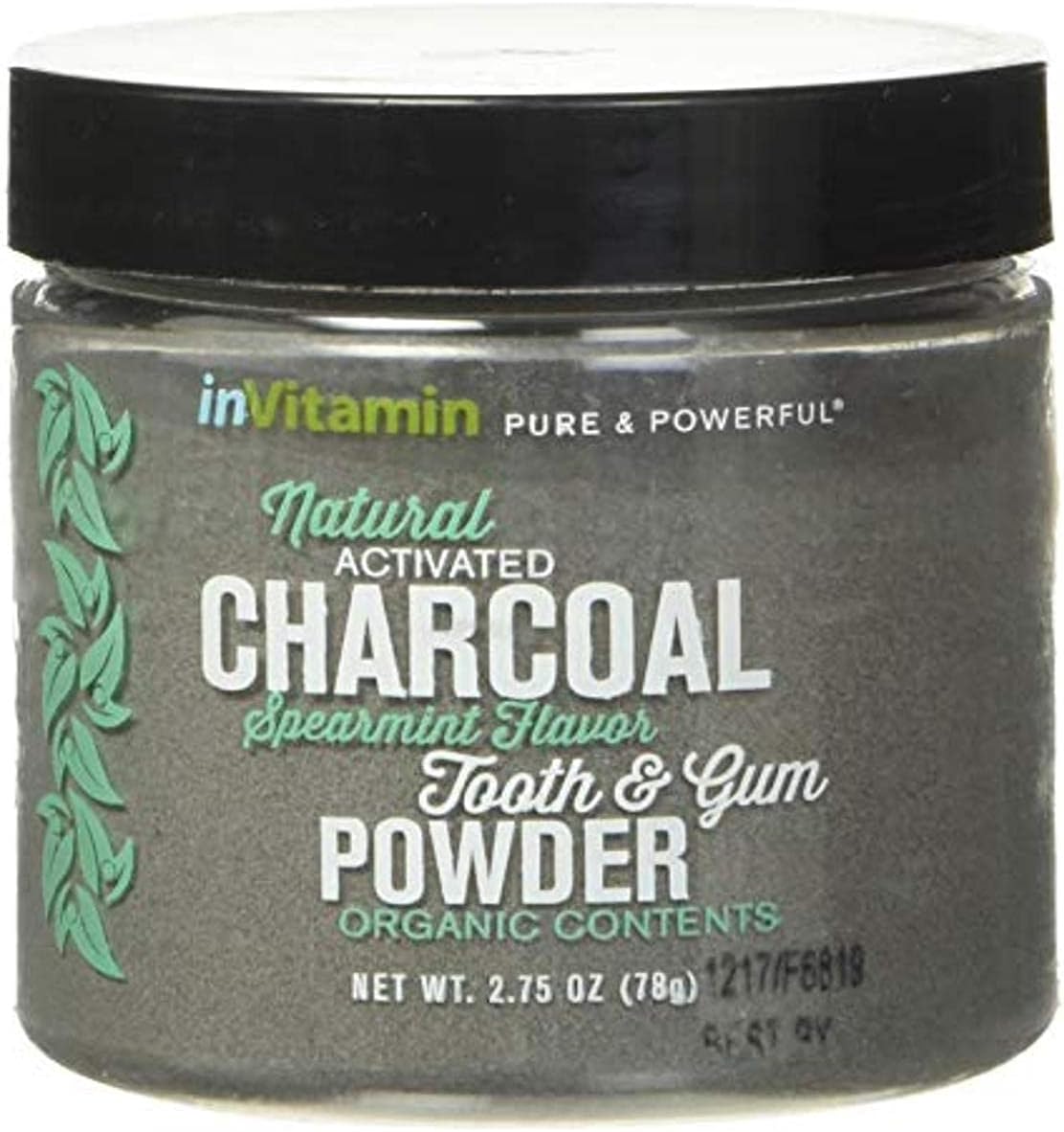 Natural Whitening Activated Charcoal Powder for Teeth and Gums (Spearmint)