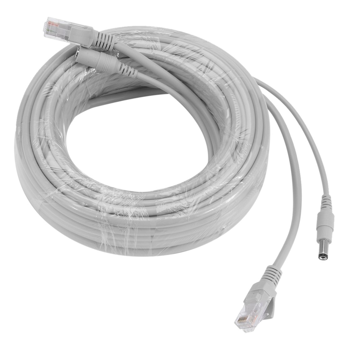 Aexit 15M/49ft Cat5e Electronic security Network Ethernet LAN/Power Extension Cable for CCTV IP Camera