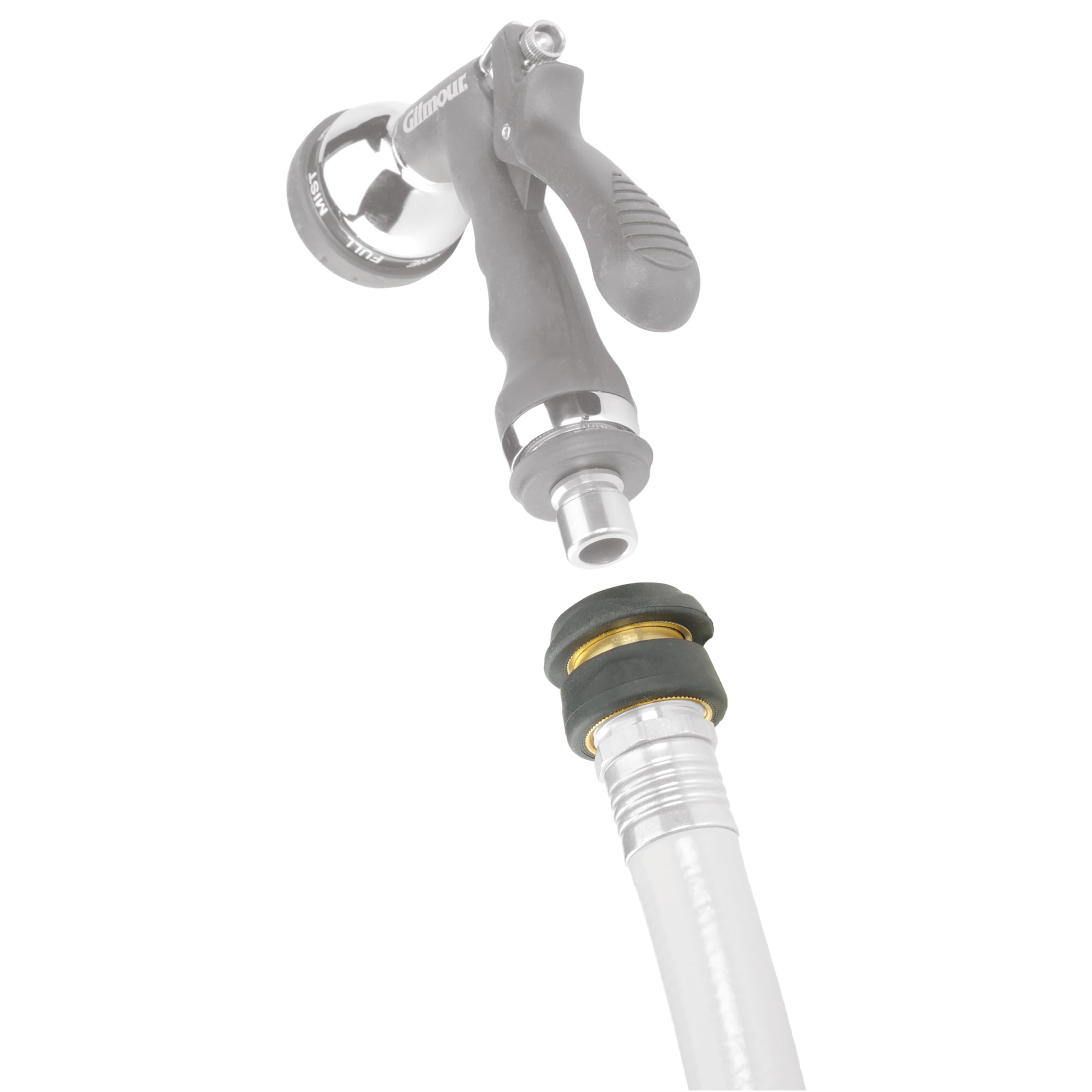 Gilmour 401GAQP Pro - Rápido Conector Hembra de latón de Alto Flujo con empuñaduras de Goma Antideslizantes