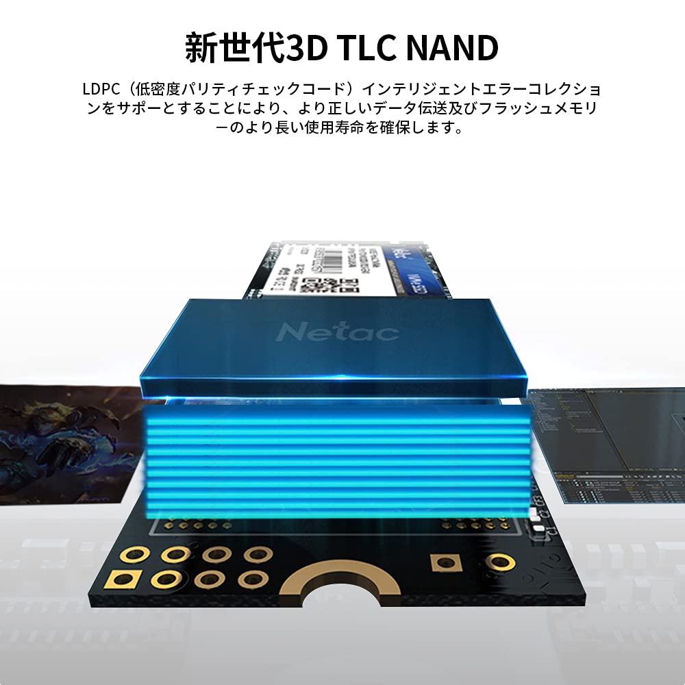 Amazon | Netac NVMe SSD 512GB PCIe Gen3x4 NVMe接続 高速 M.2 2280