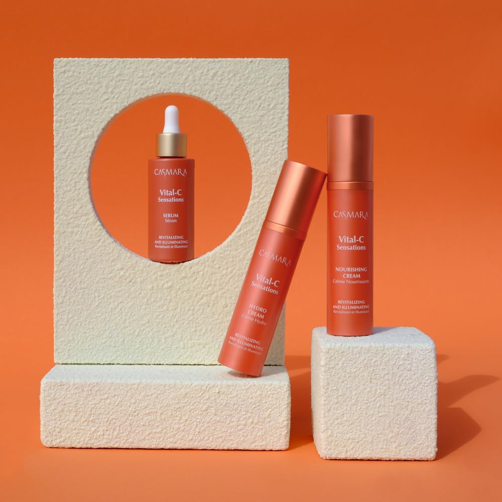 CASMARA Vital C Sensations - Set di siero e crema viso nutriente, illuminante, anti-età, per pelle secca, con vitamine C A E e olio di argan
