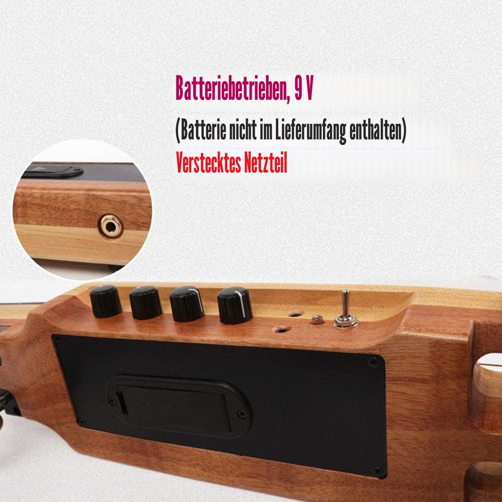 Traveler Guitar Stumm Reisegitarre Mit Deluxe Akustikgitarre Tasche (6-Saiten Set) für Anfänger Mit Gitarrensaite, Gitarrengurt, Gitarrentasche, Capo für Gitarre Left
