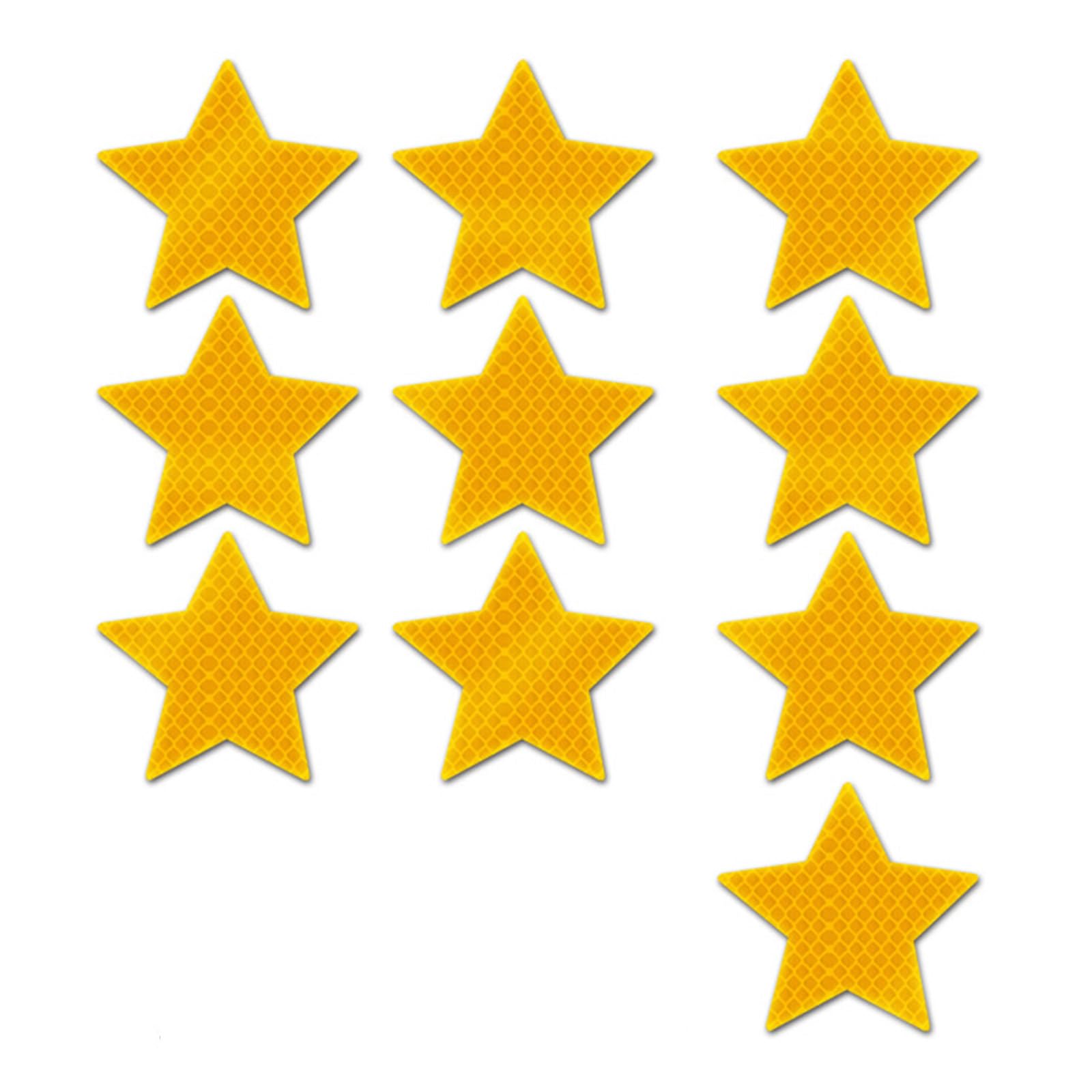 10pcs Reflective Star Vehicle Stickers Self-Adhesive for Night Driving Easy Installation on Car Truck Motorcycles Waterproof Reflective Decals