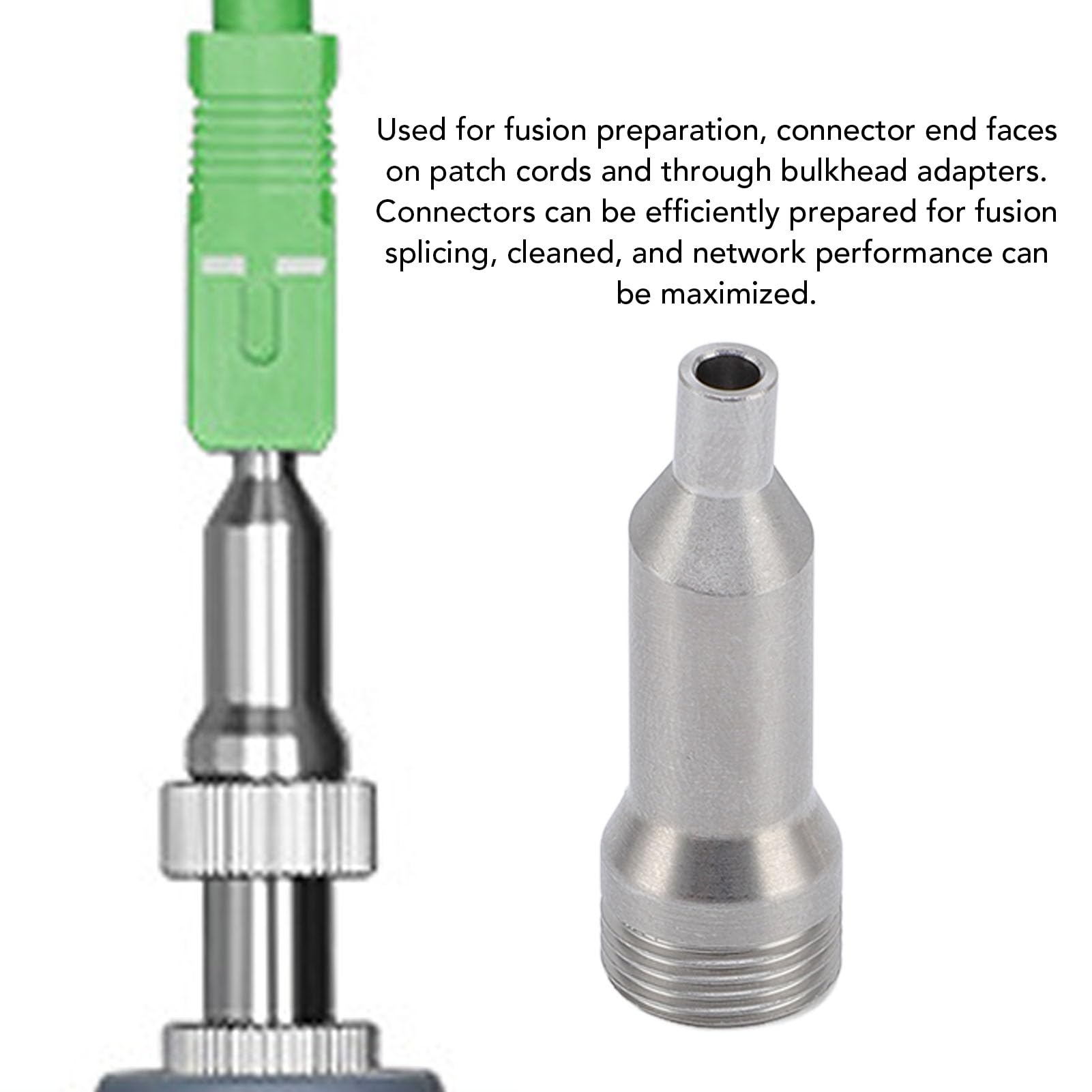 Fyearfly Connecteur SC de Fibre Optique 2,5 Mm, Connecteur de Nettoyage de Fibre Optique, Connecteur Mâle de Détecteur d'extrémité de Fibre SC 2,5 Mm en Acier Inoxydable, pour