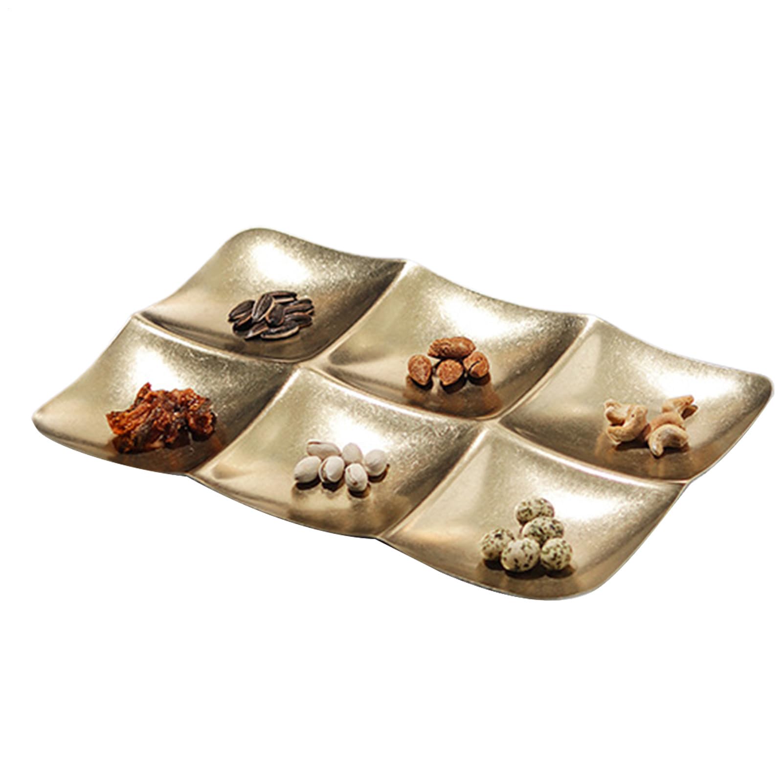 Vassoio per Snack e Stuzzichini Decorativo Portatile | Snack a Griglie Multiple Per l'uso in Cucina, Soggiorno, Sala da Pranzo, Tavolino, per Pane, Frutta, Dolci e Festival