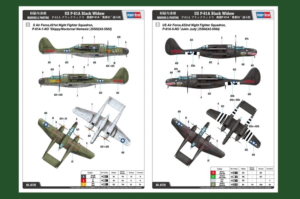 Hobby Boss US P-61A Black Widow Airplane Model Kit