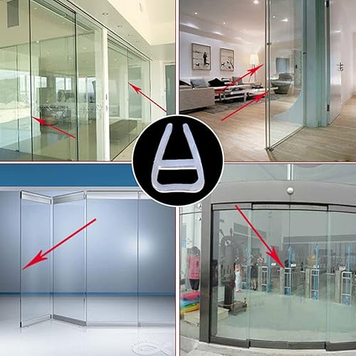 Miniatura 10 de YXQ Sello inferior para puerta de ducha sin marco, tipo H, parada de barrido de puerta con riel de goteo para vidrio de 12 pulgadas (0.472 in),