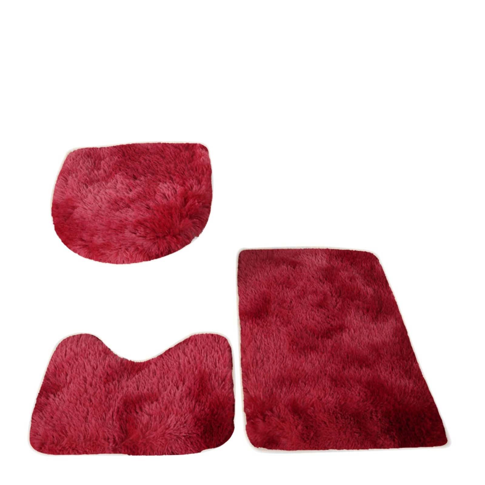 Lujoso juego de 3 alfombras de baño de microfibra suave, antideslizantes, esponjosas, absorbentes, antideslizantes, lavables a máquina