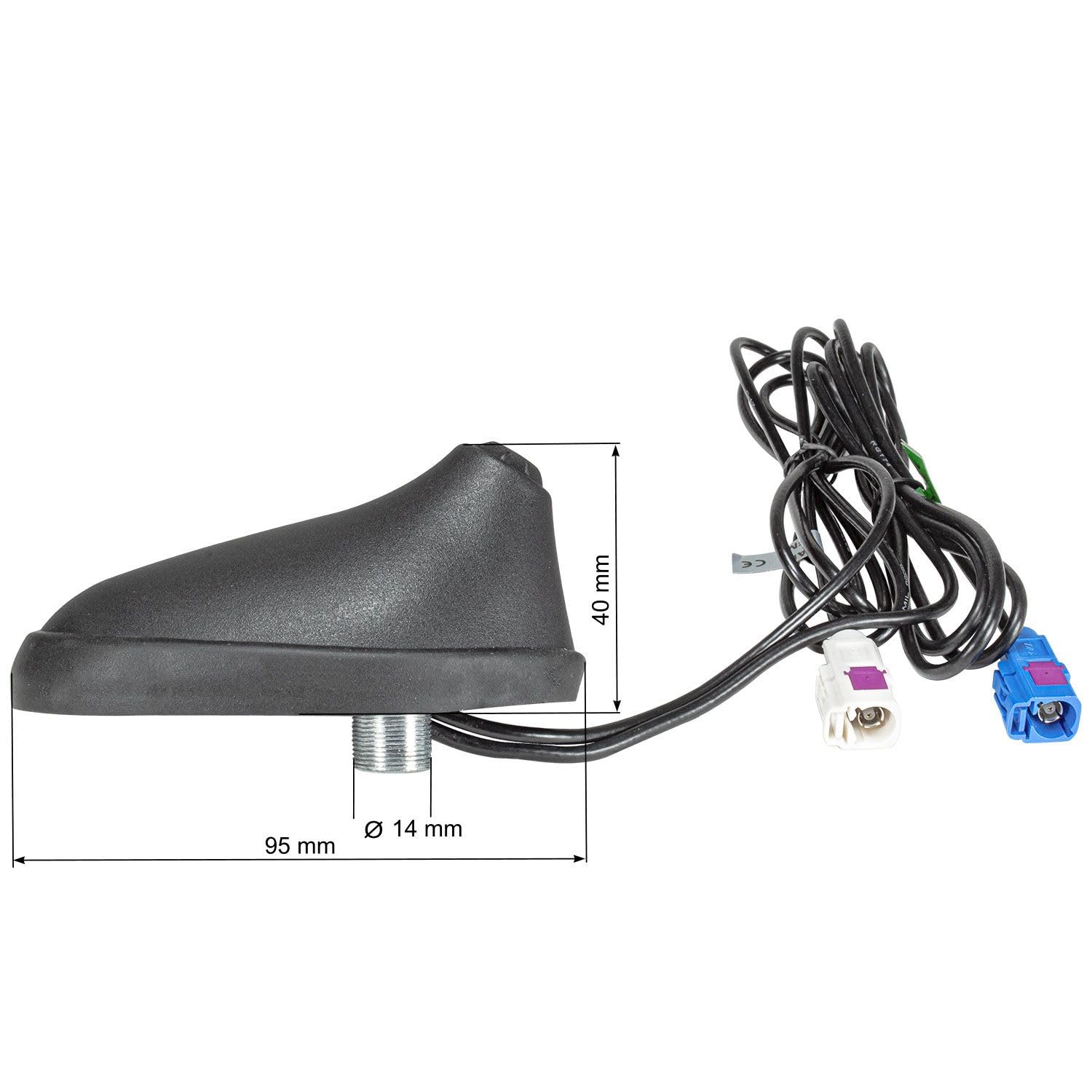 tomzz Audio 1008-002 Antenne de Toit Compatible avec Citroën, Peugeot et Toyota, AM, FM, GPS, avec amplificateur
