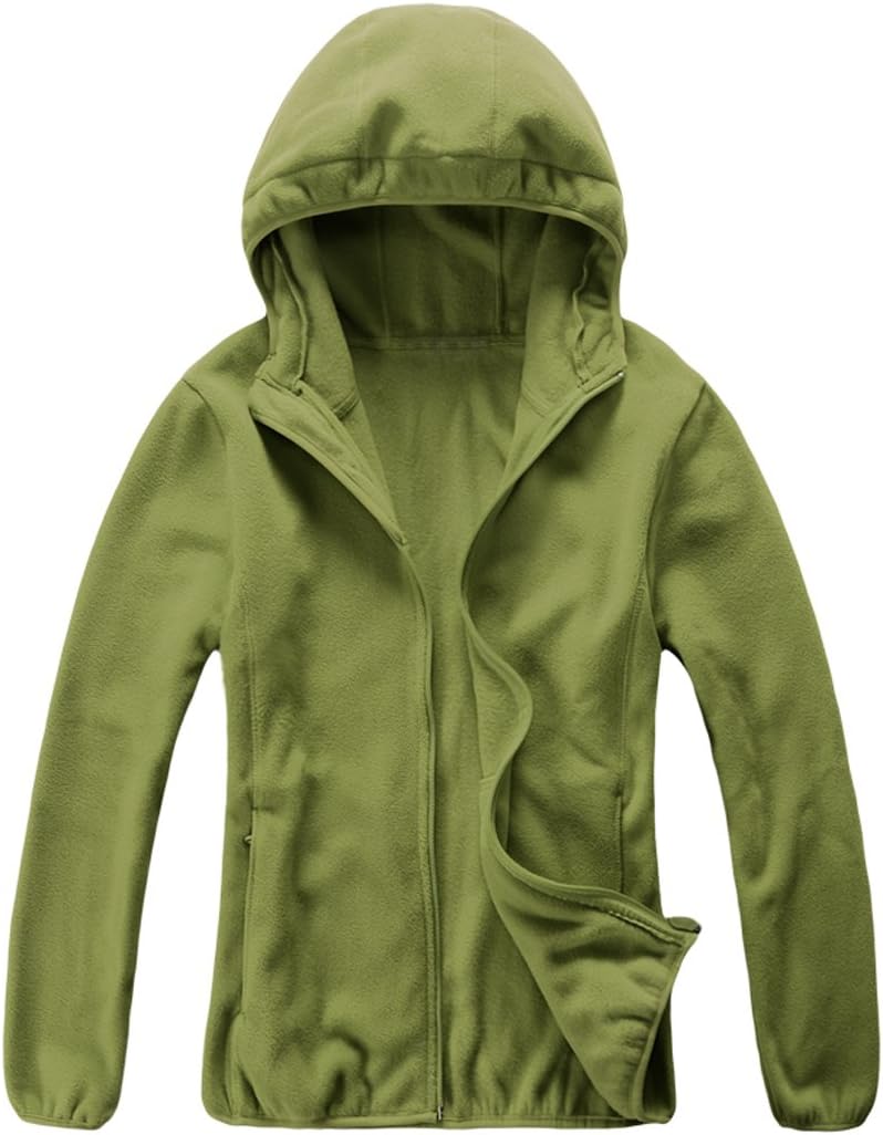 ICOOLYI Women's Full-Zip Polar Fleece Jacket Lightweight Sport Hoodie W407