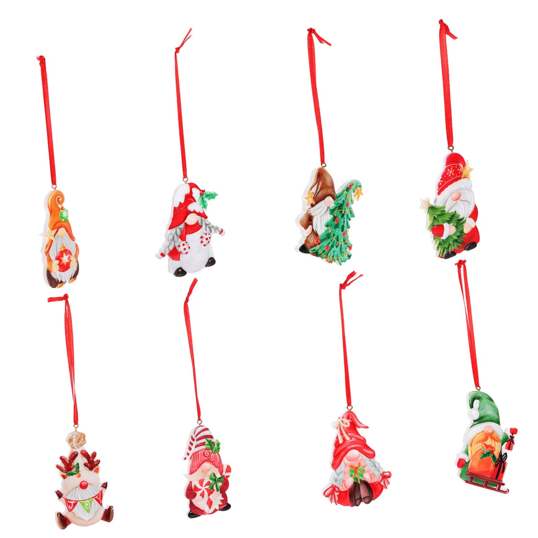 PartyKindom 5 Sätze Weihnachtsdeko Weihnachts Anhänger Künstliche Weihnachtskränze Weihnachtsbaumdekoration Weihnachtsmann-Ornamente Weihnachtszwerg Hängende Ornamente Harz 8 Stück * 5
