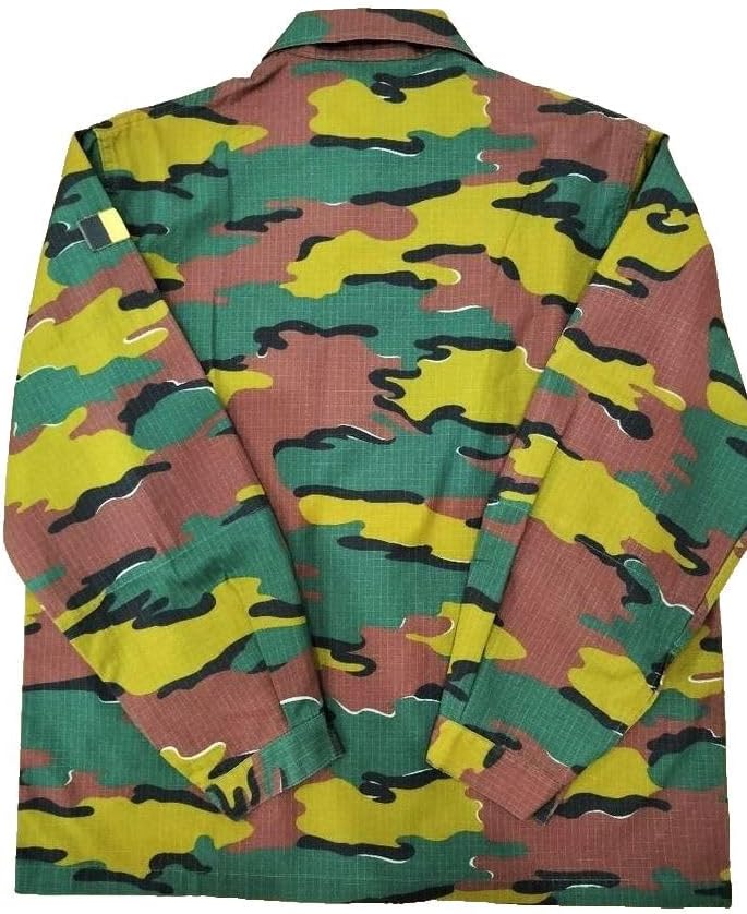 Belgian Military Vintage Jigsaw Camo Combat Shirt, Ripstop Material, Green-Brown-Yellow Pattern, Field Uniform, 2XL - Image 3