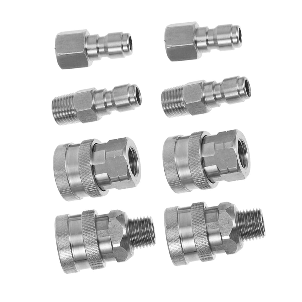 Garneck Lot De 8 Raccords Hydrauliques Pour Tracteur Nettoyeur Haute Pression Raccord Rapide Siège De Valve À Connexion Rapide Adaptateur De Tuyau Femelle Vers Femelle