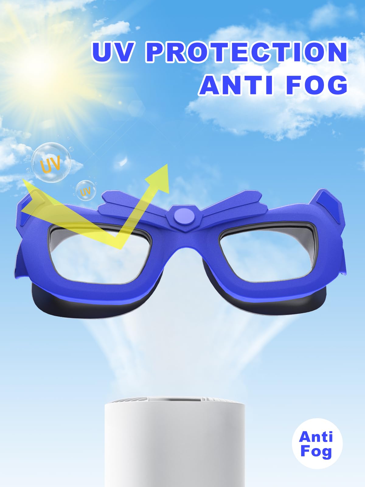 Kinder-Schwimmbrille, 2 Stück, für Kinder von 3–10, Anti-Beschlag/UV, auslaufsicher, transparent, für Jungen und Mädchen