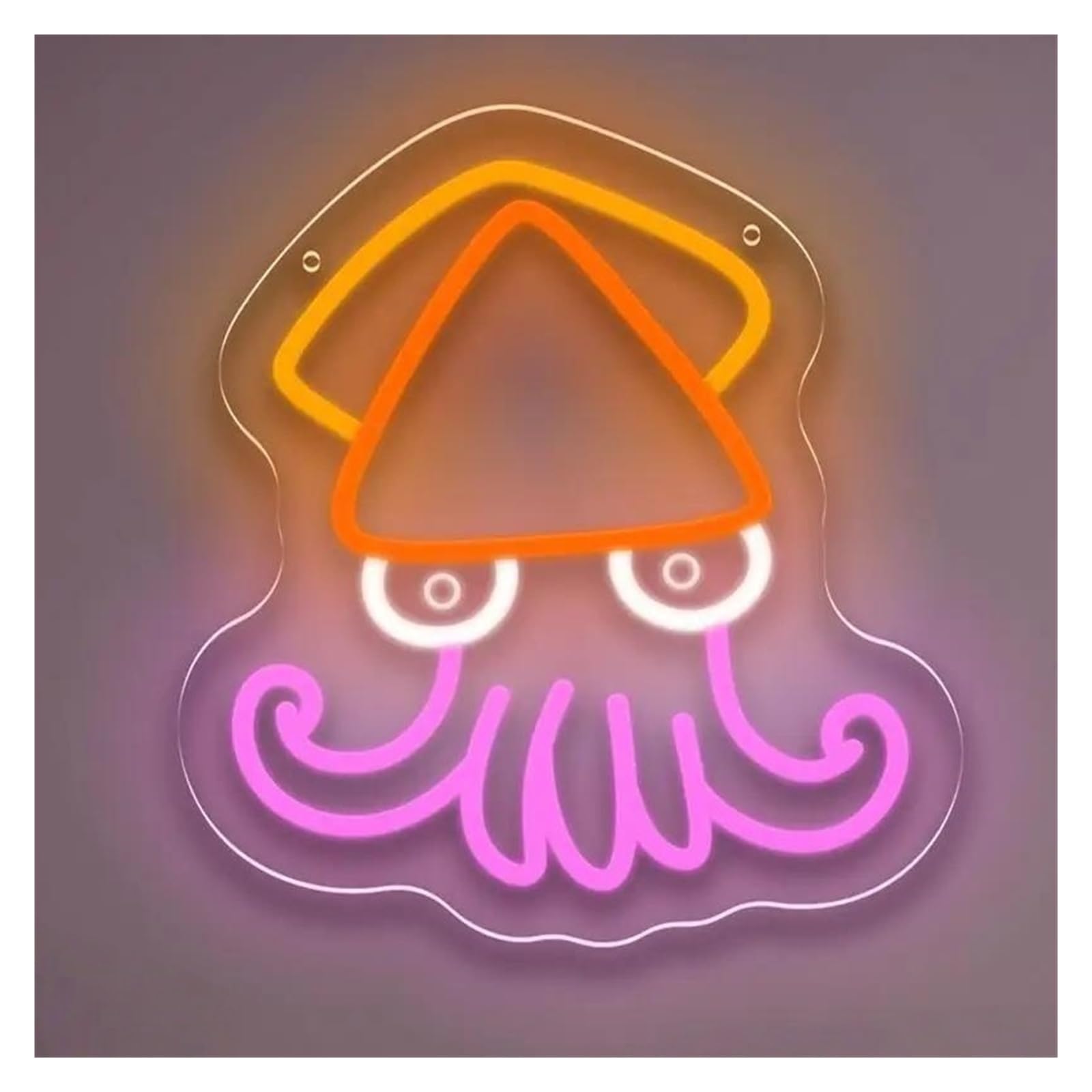néon signe Enseigne Lumineuse LED En Forme De Calmar, Intensité Variable, Pour Chambre D'enfant, Restaurant, Vitrine, Barbecue, Takoyaki, Décoration, 28.5cmx30.5cm