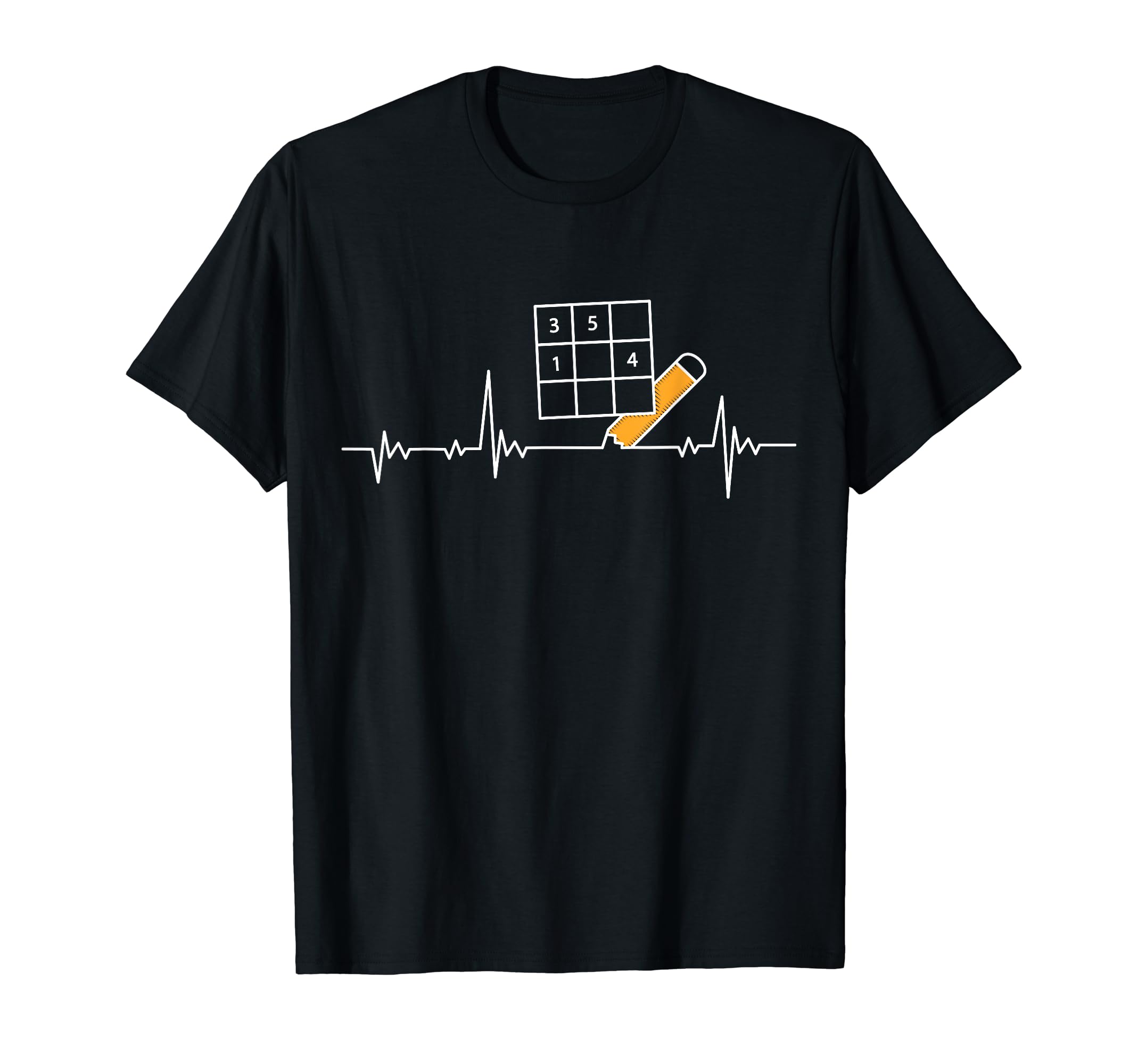 Sudoku Heartbeat Number Puzzle Game Sudoku Gift T-Shirt, Black