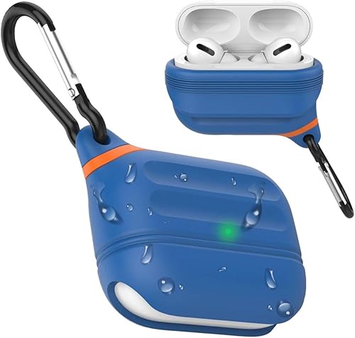 Funda impermeable para AirPods Pro 2 2019 2022, funda protectora de silicona antipérdida, carga inalámbrica y LED visible, con gancho  patente