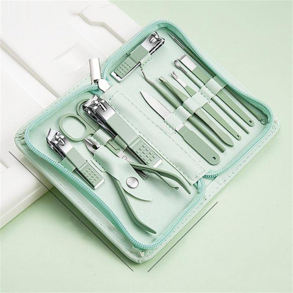 Ensemble de Coupe-Ongles en Acier Inoxydable, kit de manucure et pédicure, Ciseaux en Acier pour Les Mains, Les Pieds, Le Visage et Les Oreilles, Outil de beauté, 12 pièces (12 pièces)