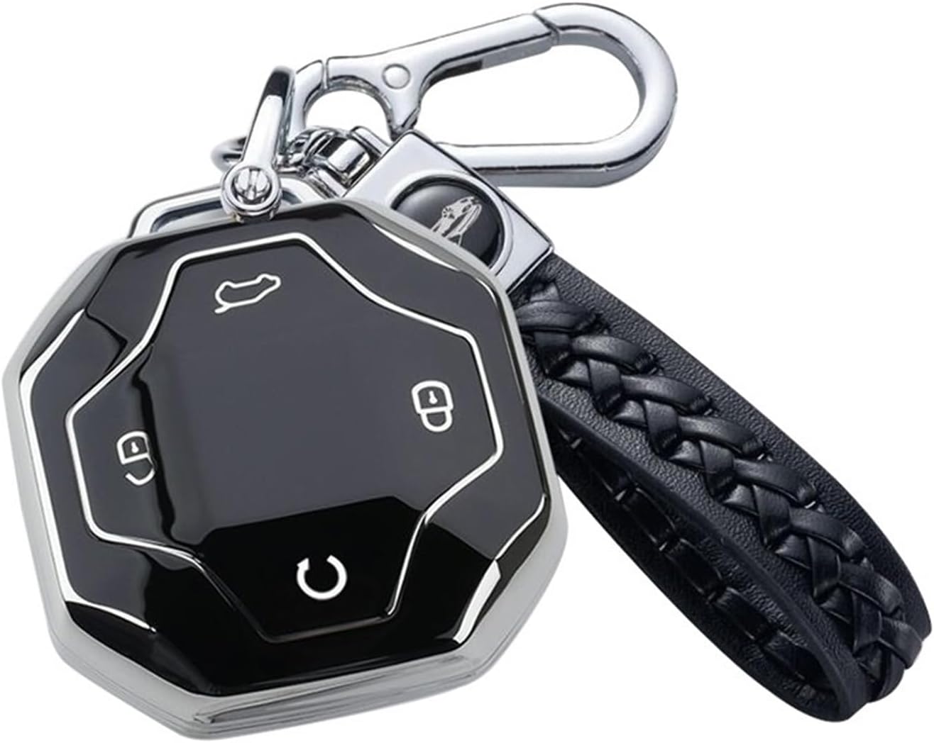 Car Key Case Fit for Jetour T2 Traveler Traveller Pro 2023 2024 Remote Cover Shell Keychain Holder Fob Interior Accessories(Style1 Black)