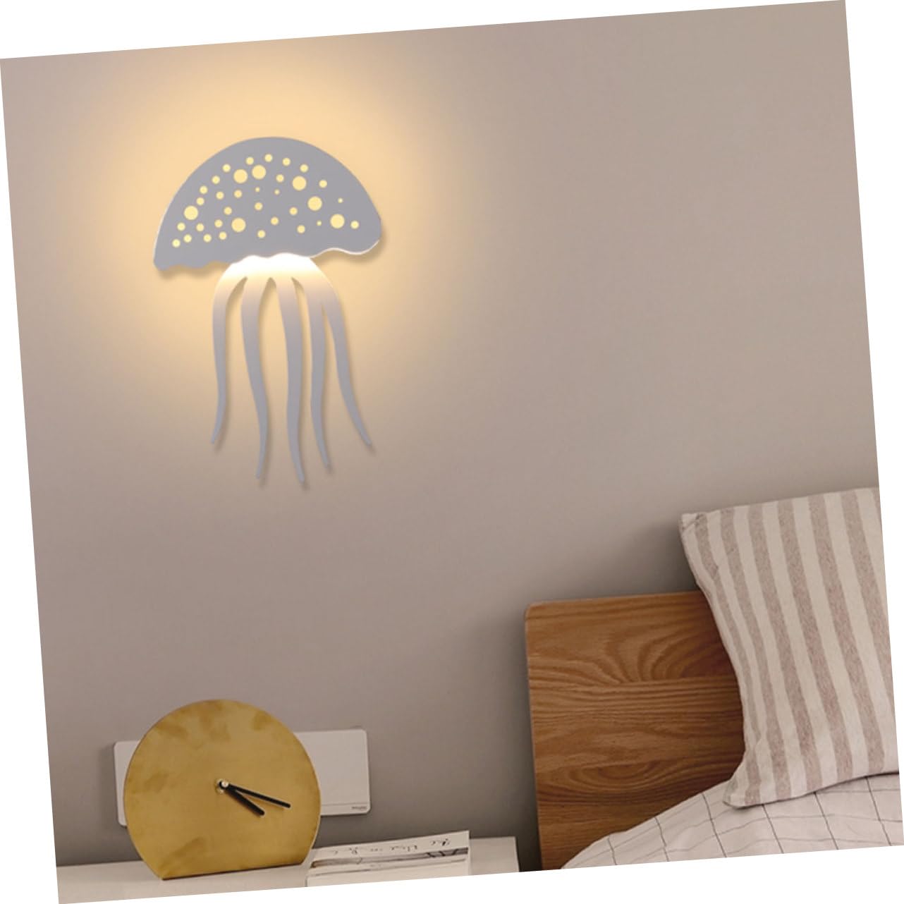 Hemobllo Lámpara de Pared LED Medusa, Compacta de Hierro y Acrílico, Luz Cálida para Dormitorio y Salón, Decoración Moderna para Hogar, Instalación Fácil y Segura
