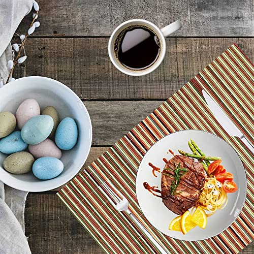 Andstar Set Of 8 Pcs Bamboo Placemats Natural Anti-Slip Bamboo Placemats Washable Heat-Resistant Table Mats For Dining Room And Kitchen(Colorful) #TOP6