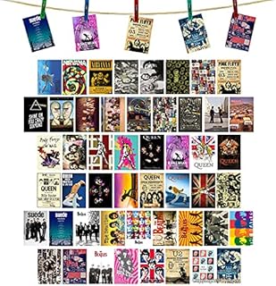 Rock Band Rock Star Rock N Roll Music Poster II 50 PCS Wall Collage Kit Aesthetic Pictures Collage Small Posters Home Dorm Bedroom Wall Decor for Teens and Young Adults 4 X 6 Inch
