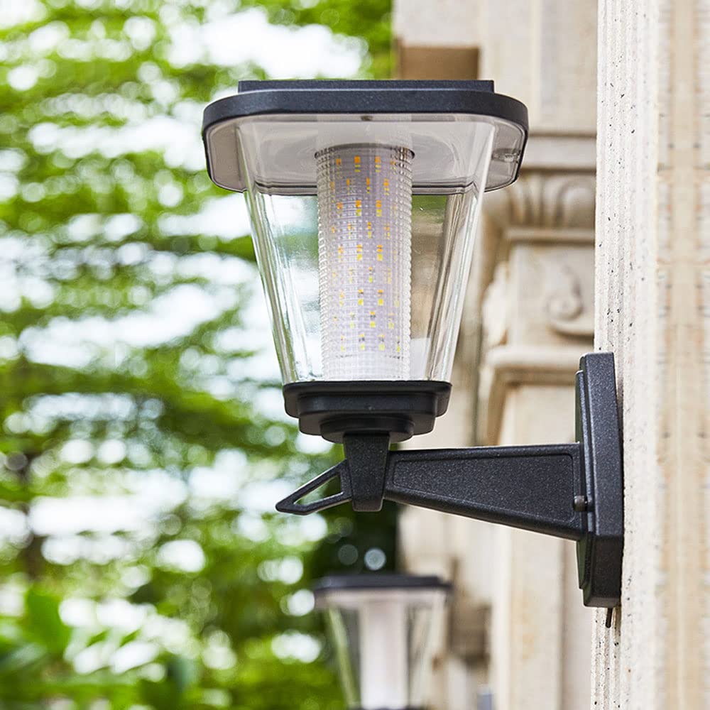 Ip55 Wodoodporny Kinkiet ścienny Led Na Energię Słoneczną Nowoczesna Czarna Aluminiowa Oprawa Oświetleniowa Zewnętrzna Zewnętrzne Lampy Solarne