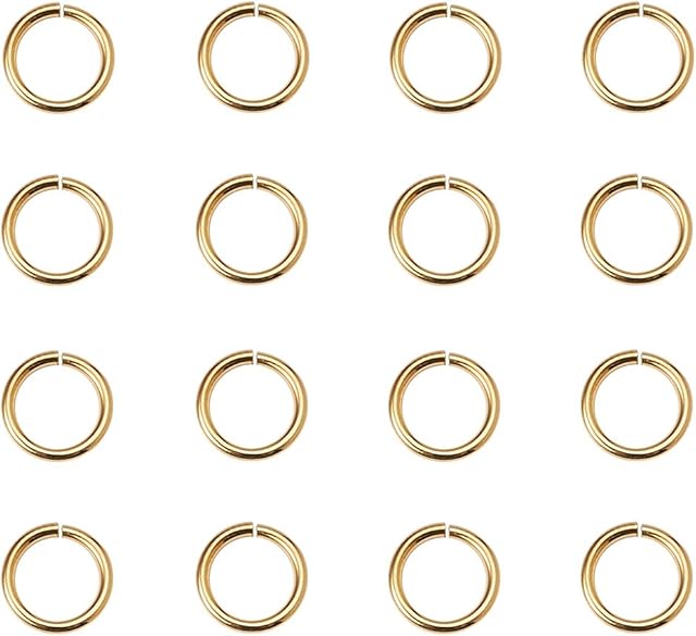 PandaHall Elite 360pcs Brass Jump Rings, Close but Unsoldered, Golden, 8x1mm