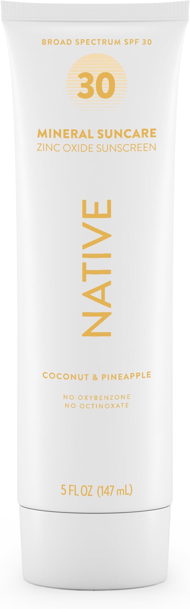 Sunscreen SPF 30, Zinc Oxide Dermatologist Tested Suitable for Sensitive Skin & Hawaii Compliant, 5 Ounces | Pineapple & Coconut Scent Sun Protection Lotion, Lightweight & Smooth